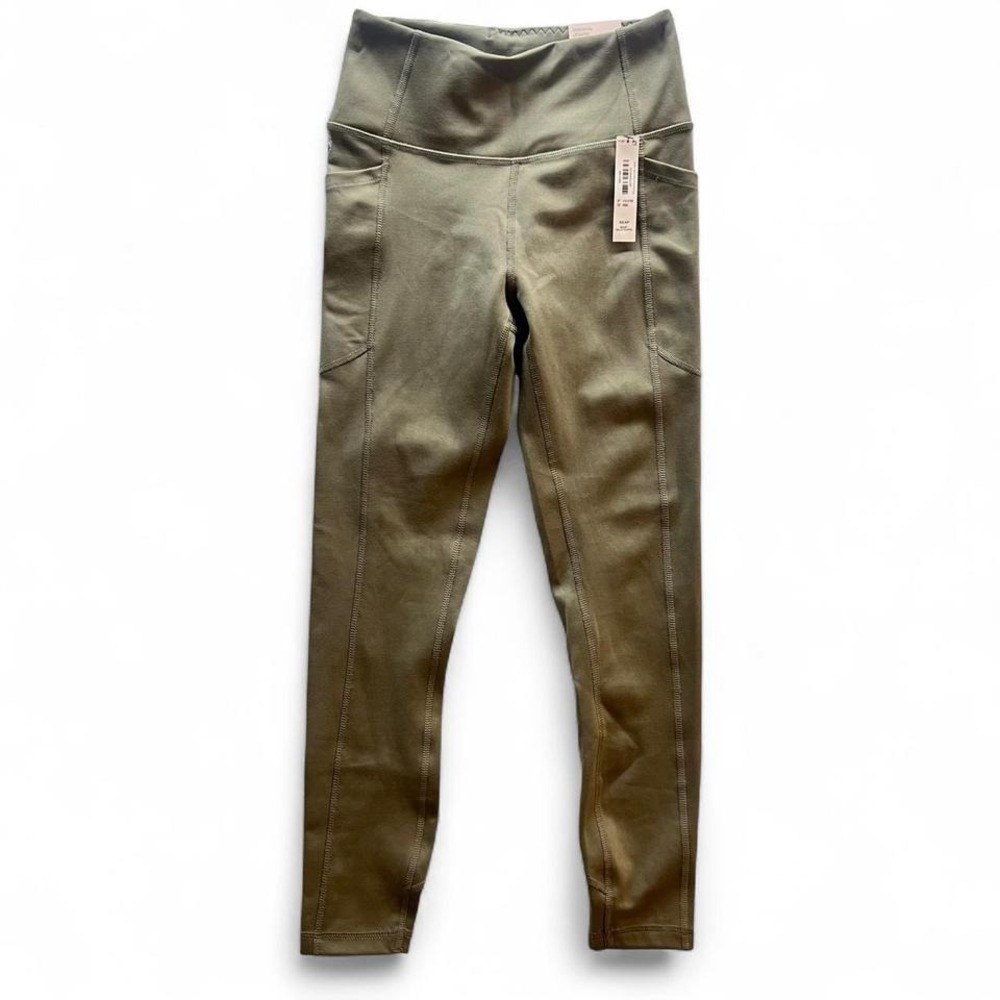 Victoria's Secret Sport Essential Legging Olive‎ Green XS XP Short Pockets